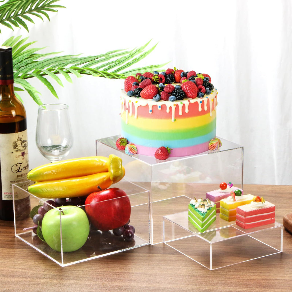 Acrylic Wedding Cake Stand, Transparent Round Multi-Layer Dessert Display Rack, Birthday Decoration Display