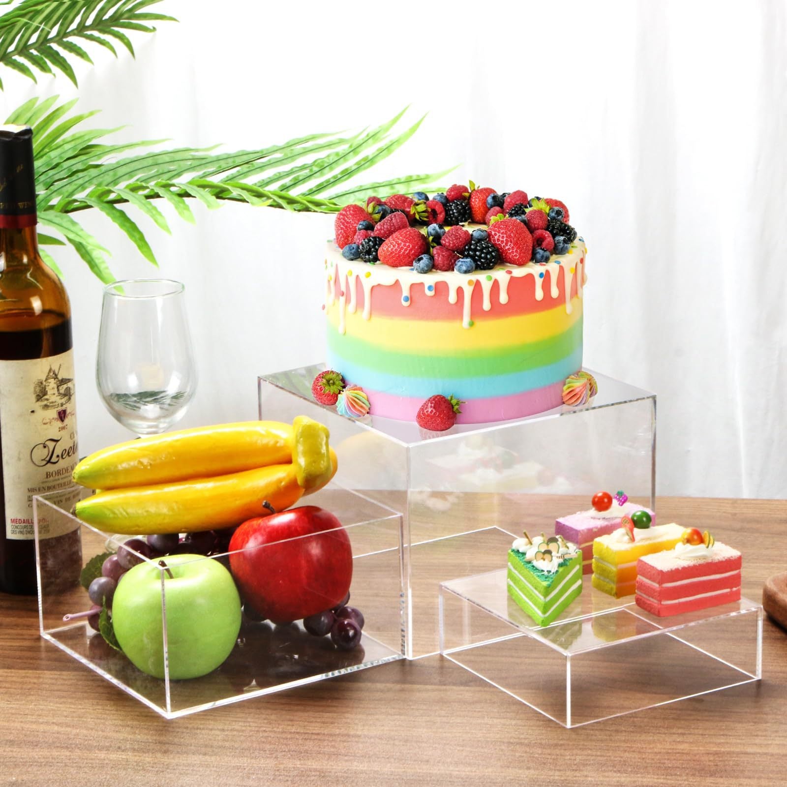 Acrylic Wedding Cake Stand, Transparent Round Multi-Layer Dessert Display Rack, Birthday Decoration Display
