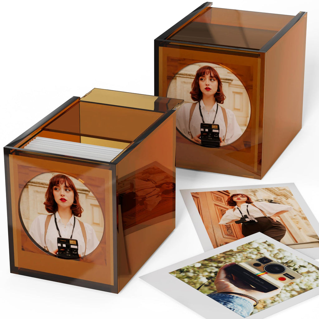 Customizable Polaroid Photo Storage Box Personalized Acrylic Photo Organizer & Keepsake Display
