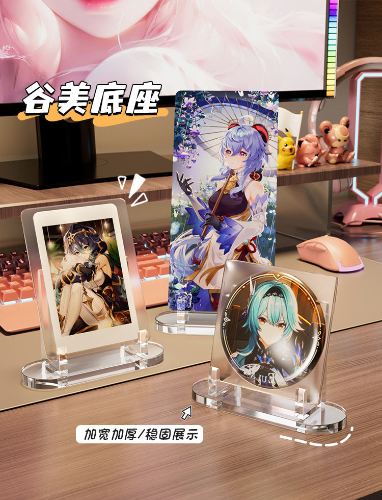 Clear Acrylic Anime Stand – Multi-Purpose Display for Badges, Pins, Keychains, and Figures