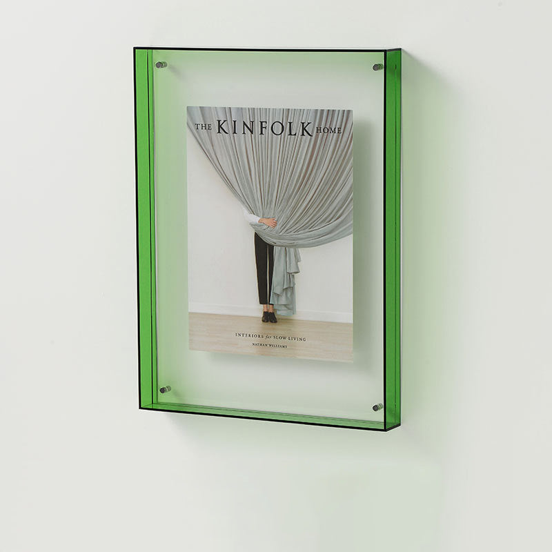 Customizable Wall-Mounted Acrylic Frame Floating Poster and Photo Display Frame with Hollow Design