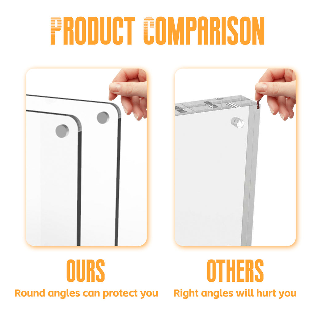 Customizable Magnetic Polaroid Photo Holder Acrylic Fridge Magnet Frame & Instant Photo Organizer