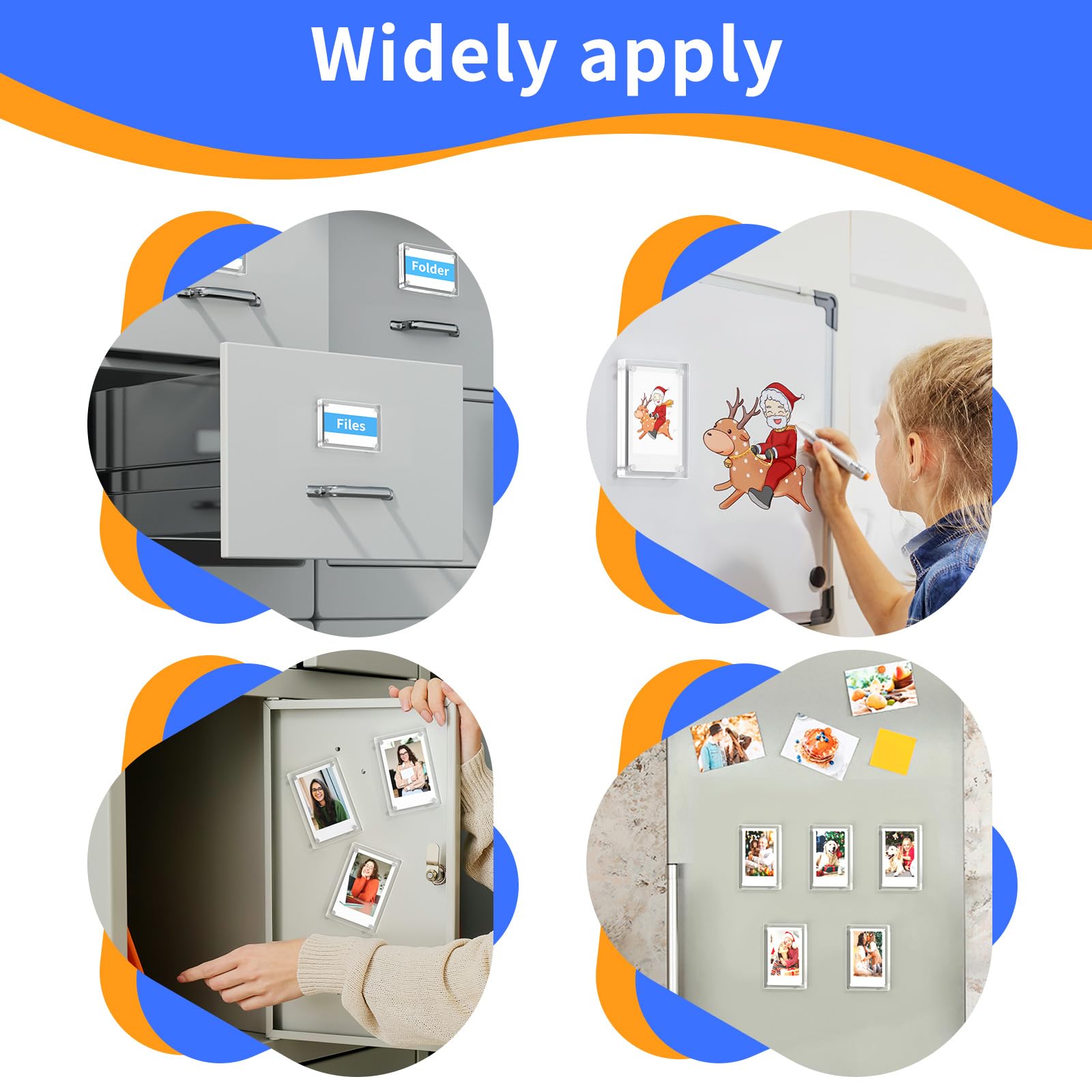 5 PCS Acrylic Fridge Magnetic Frame,Double Sided Refrigerator Magnet Picture Frame