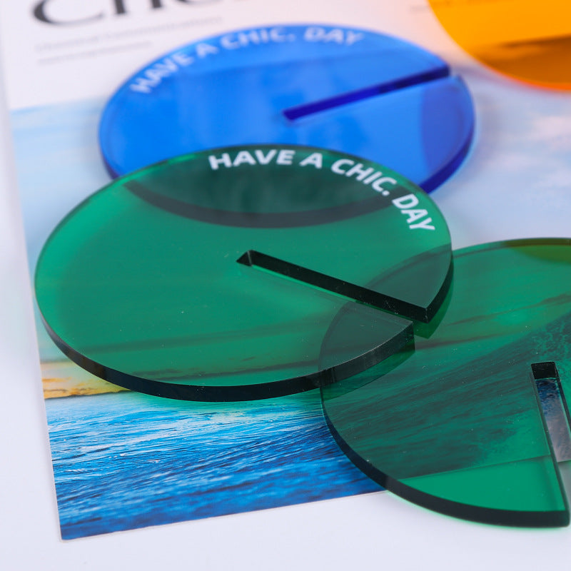 3.9 inch Creative Acrylic Rainbow Coasters, Coffee Tea Drink Mug Pads Bar Restaurant Shooting Props Cup Mat