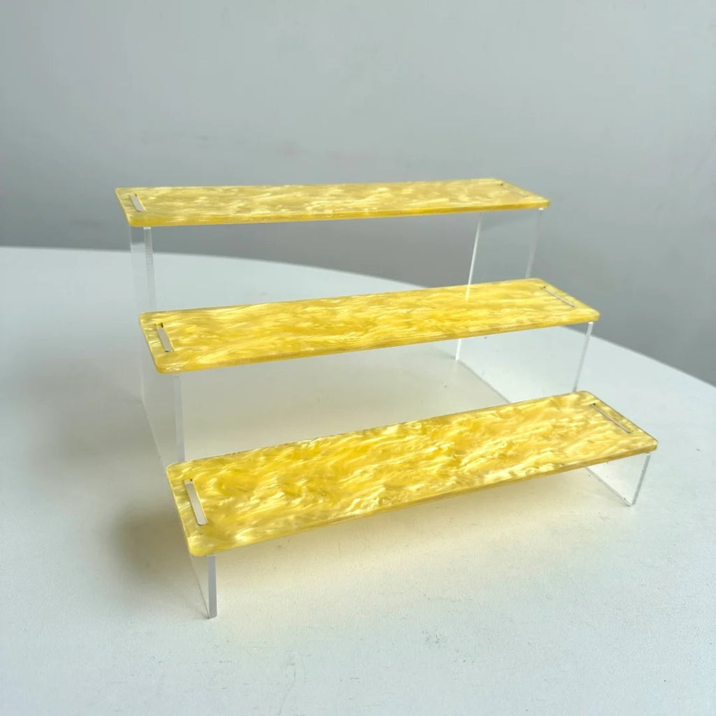 Customizable Tiered Acrylic Desktop Organizer Personalized Storage Shelf for Office & Home Multi-Tier Clear Display Rack