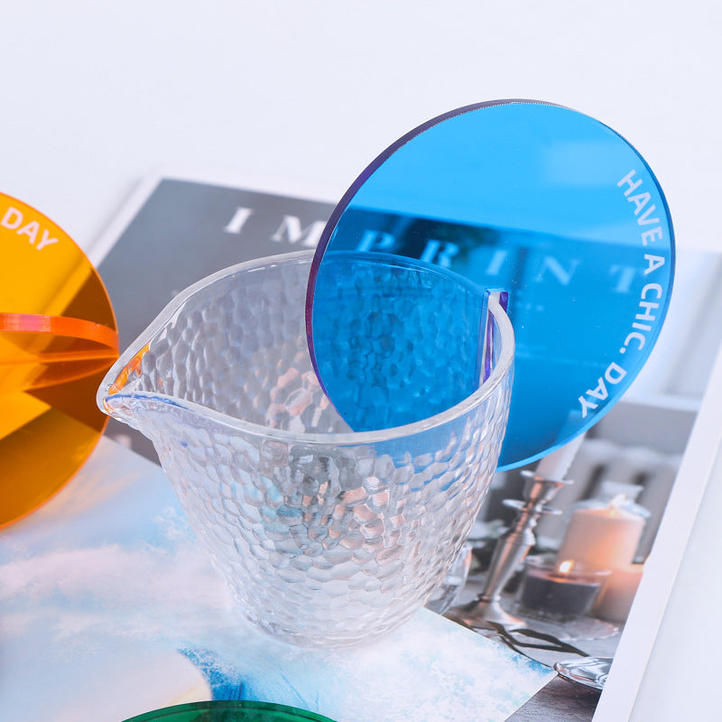 3.9 inch Creative Acrylic Rainbow Coasters, Coffee Tea Drink Mug Pads Bar Restaurant Shooting Props Cup Mat