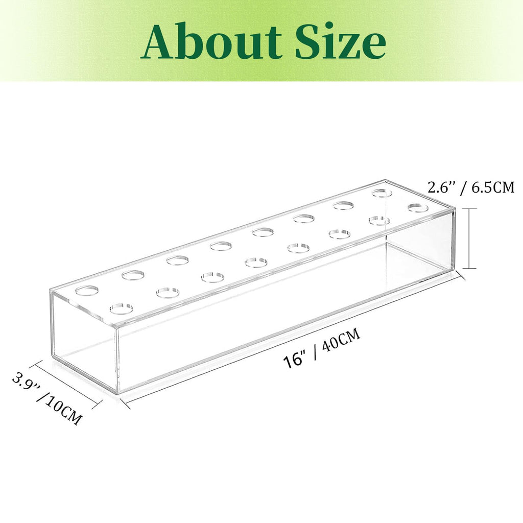 Acrylic Vases for Centerpieces, 16 Inches Long Floral Vase with Holes for Flowers