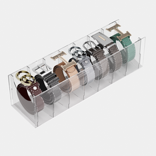 Load image into Gallery viewer, Acrylic Belt Organizer Belt Container Storage Holder 7 Compartments Wardrobe
