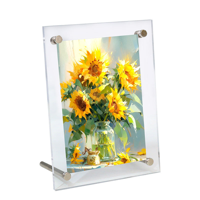 Acrylic Picture Frame Floating Look，3MM + 3MM Thickness Clear Photo Frame