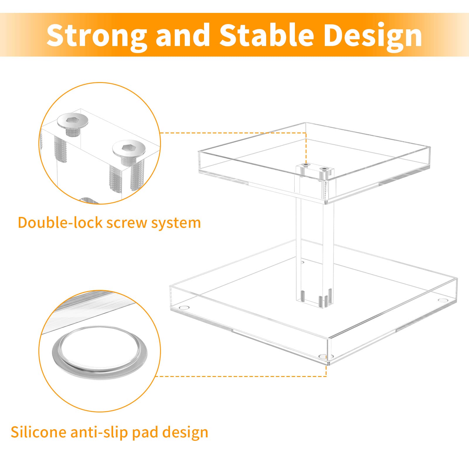 3-Tier Perfume Organizer, Clear Resin, Rectangular Tray, Sturdy Design, Space Saver, Convenient Access, Easy Assembly