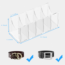 Load image into Gallery viewer, Acrylic Belt Organizer Belt Container Storage Holder 7 Compartments Wardrobe
