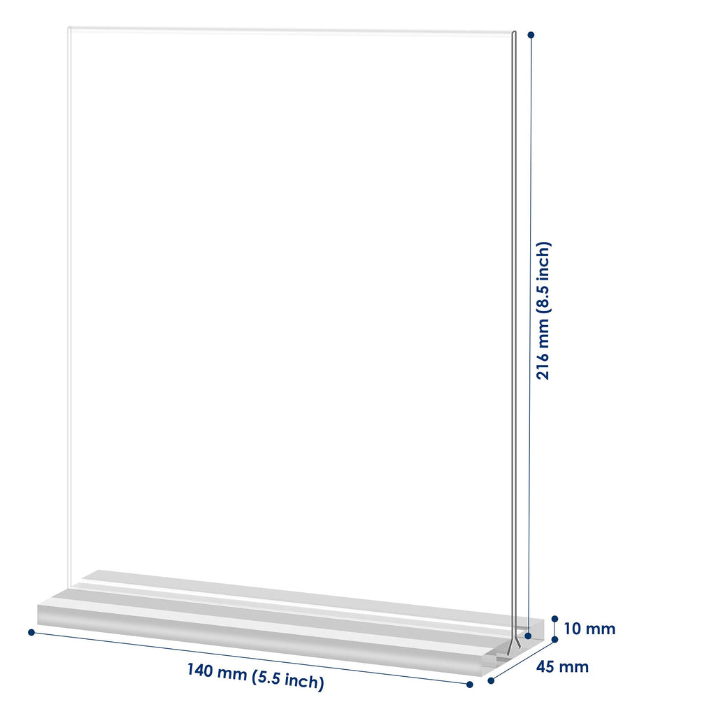 8.5x11 Acrylic Sign Holder 3 Pack Vertical Double-Sided Display