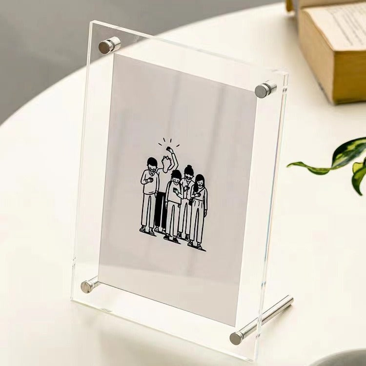 Acrylic Picture Frame Floating Look，3MM + 3MM Thickness Clear Photo Frame
