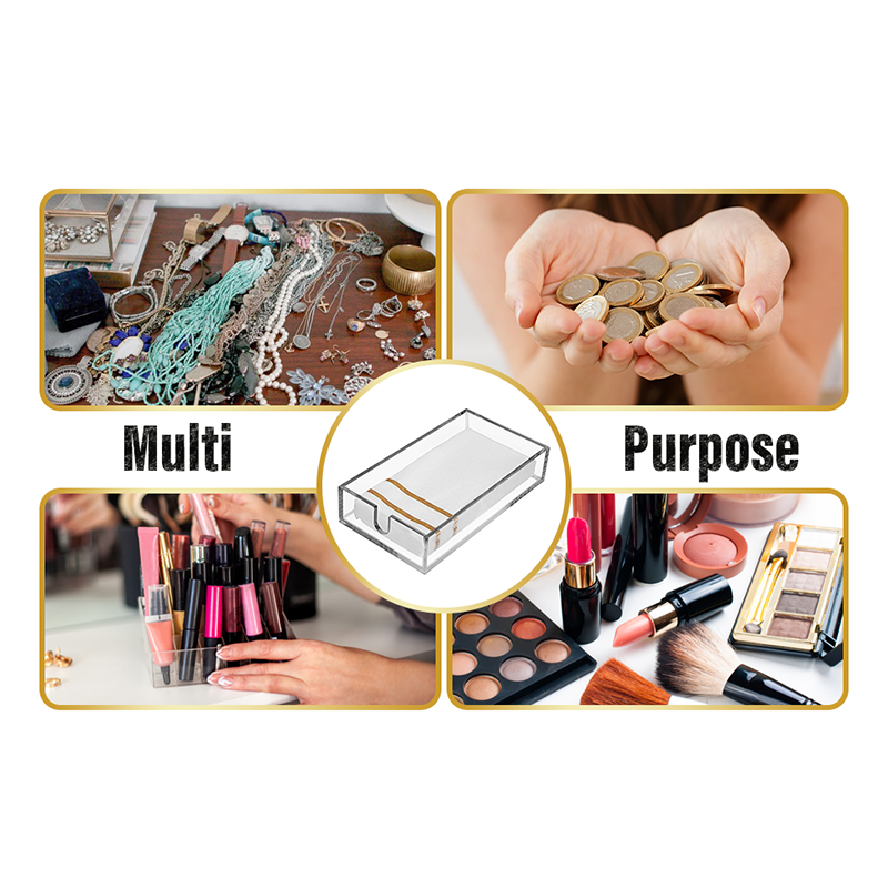 Acrylic Napkin Holder - Clear Modern Design - Acrylic Hand Towel Holder for Bathroom, Kitchen, Acrylic Tray Perfect for Disposable Paper Hand Towels & Bathroom Accessories