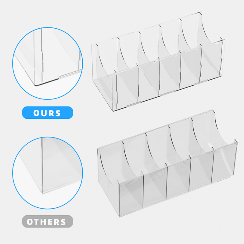 Acrylic Belt Organizer Belt Container Storage Holder 7 Compartments Wardrobe