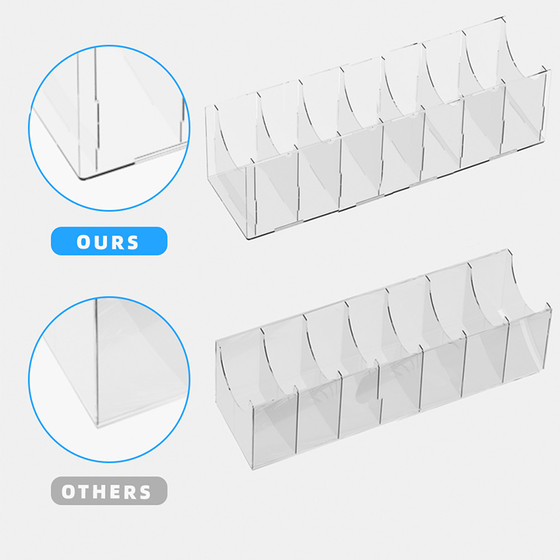 Acrylic Belt Organizer Belt Container Storage Holder 7 Compartments Wardrobe