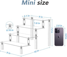 Load image into Gallery viewer, Display Stand Acrylic Riser,Perfume Organizer Clear Display Riser for Cupcake Dessert POP Figures Toy Tier Small Food Stand Risers for Display Makeup Step Cologne Skincare Lotion Cosmetics Fragrance
