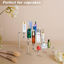 Load image into Gallery viewer, Display Stand Acrylic Riser,Perfume Organizer Clear Display Riser for Cupcake Dessert POP Figures Toy Tier Small Food Stand Risers for Display Makeup Step Cologne Skincare Lotion Cosmetics Fragrance
