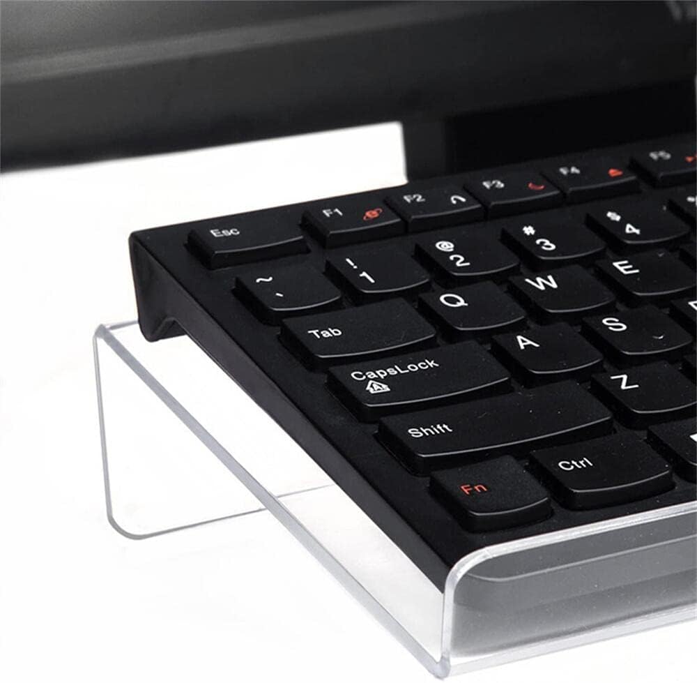 2 Pack Tilted Computer Keyboard Stand, Clear Acrylic Keyboard Tray Holder for Easy Ergonomic Typing, Keyboard Riser for Office Desktop, Home, School