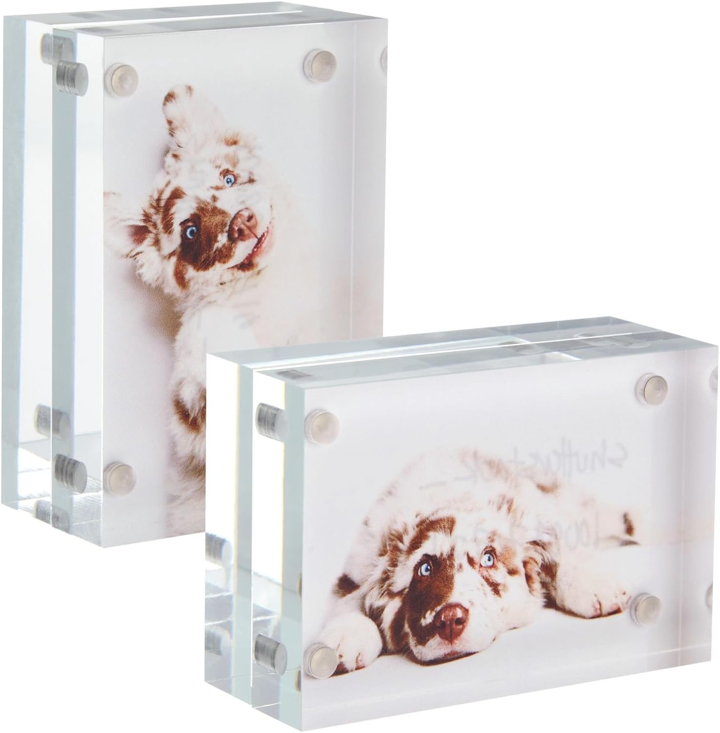2 Pack Acrylic Picture Frames 2x3, Mini Wallet Size for Photos, Tabletop, Desktop