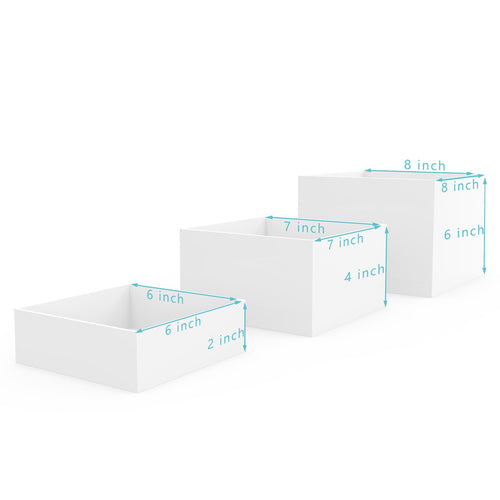 3 Pack Acrylic Display Boxes Cube Riser,Food Risers for Wedding ,Buffet Tables,Jewelry Display,for clothing storage.