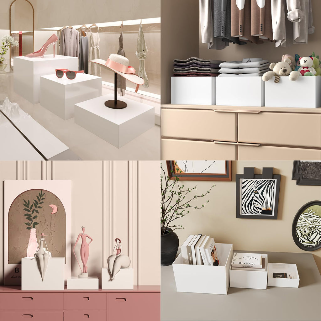 3 Pack Acrylic Display Boxes Cube Riser,Food Risers for Wedding ,Buffet Tables,Jewelry Display,for clothing storage.