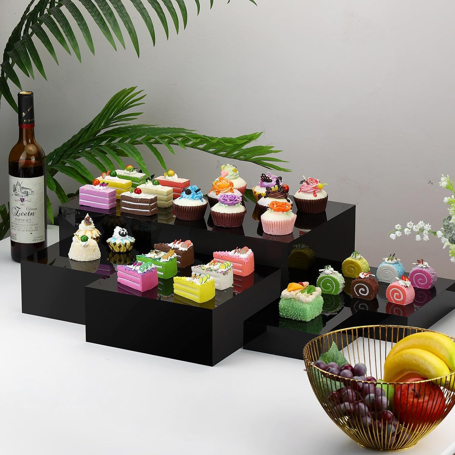 3 Pack Acrylic Display Boxes Cube Riser,Food Risers for Wedding ,Buffet Tables,Jewelry Display,for clothing storage.