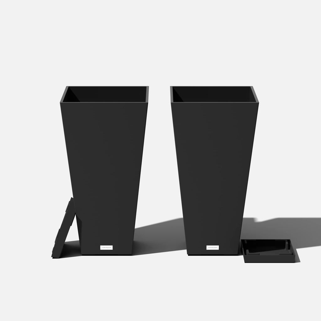 Indoor/Outdoor Taper Planter, Set of 2 (30 inch, Black)