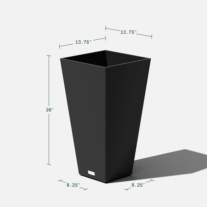 Indoor/Outdoor Taper Planter, Set of 2 (30 inch, Black)