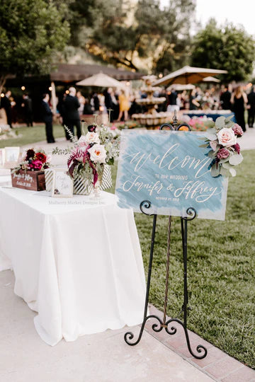 Custom Rectangular Acrylic Wedding Welcome Sign - Personalized Transparent Greeting Board for Elegant Wedding Reception Decor