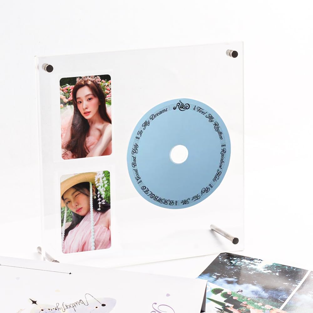 Acrylic Album CD/Photocard Display Stand, Holds 2 Photocards Display Frame Clear Shelf Photocard Display Frame Photocard Holder