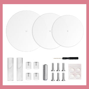 Large 4 Tier Acrylic Round Cake Stand Cupcake Stand Dessert Tower Tea Party Serving Platter, Cupcake Tree Wedding Party Décor, Stand with Rod Feet