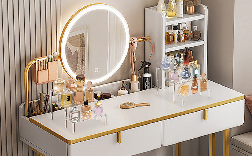 Display Stand Acrylic Riser,Perfume Organizer Clear Display Riser for Cupcake Dessert POP Figures Toy Tier Small Food Stand Risers for Display Makeup Step Cologne Skincare Lotion Cosmetics Fragrance