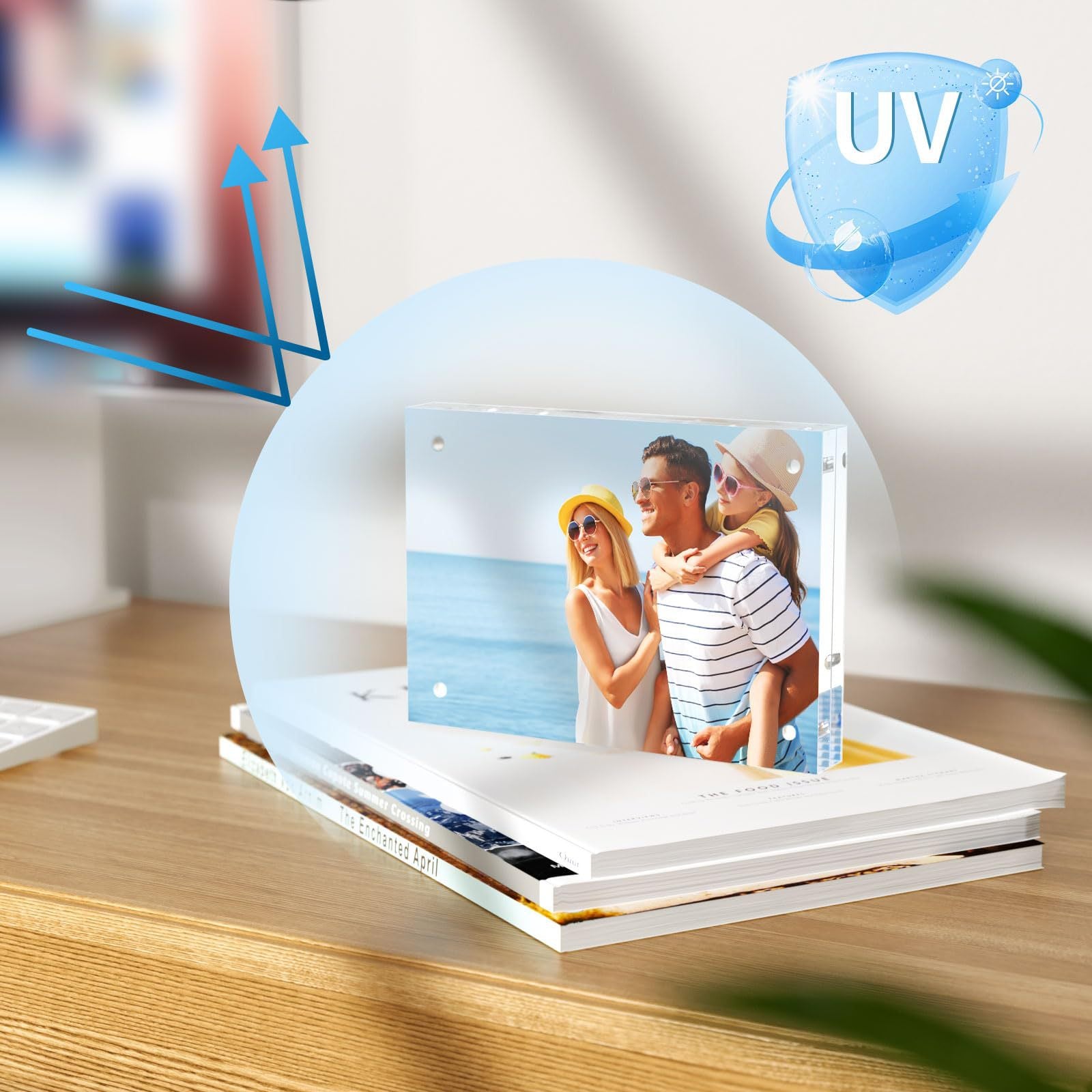 Customizable Magnetic Acrylic Photo Frame Personalized Clear Acrylic Picture Display Modern Magnetic Floating Frame