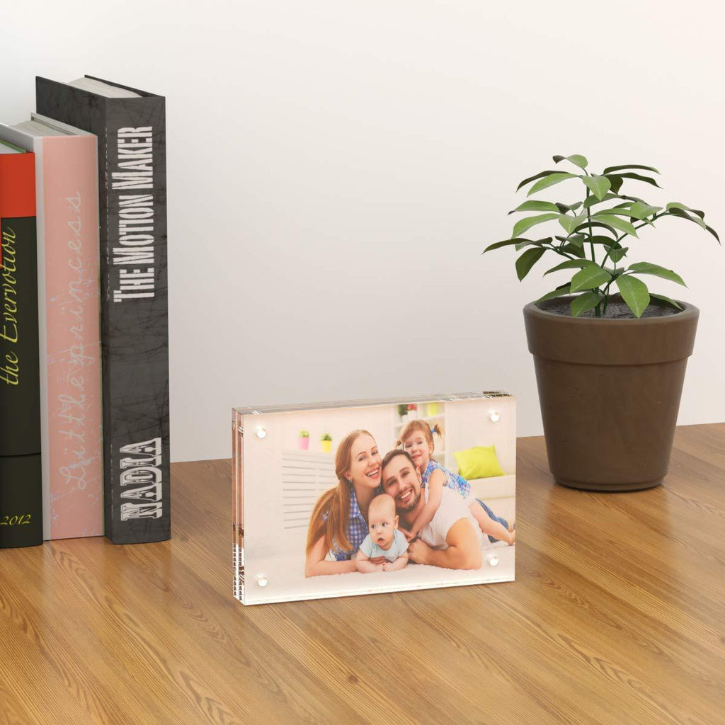 Customizable Magnetic Acrylic Photo Frame Personalized Clear Acrylic Picture Display Modern Magnetic Floating Frame
