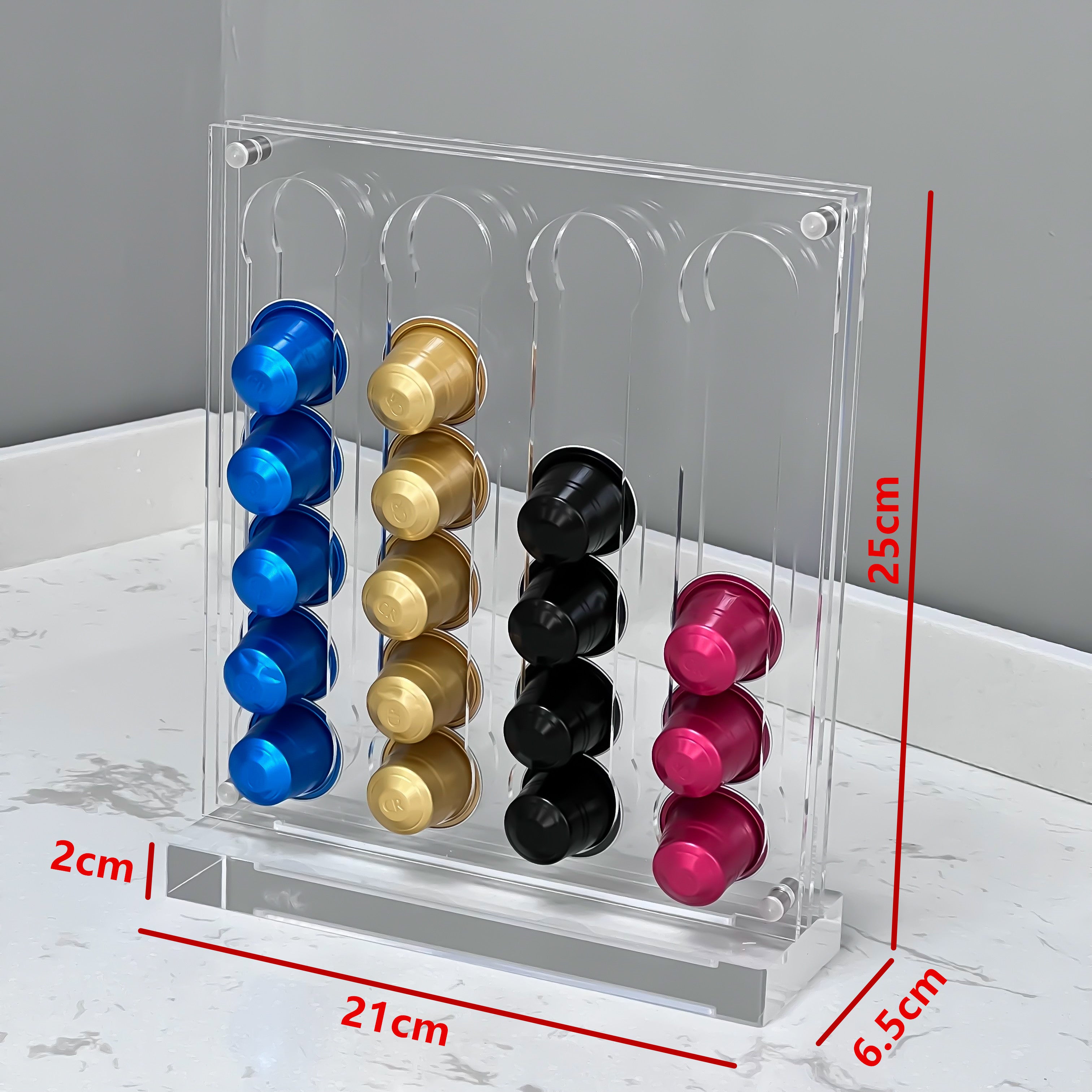 Acrylic Coffee Pod Holder, Coffee Capsule Holder Rack for NESPR Capsules Originalline, Coffee Pod Storage Organizer Stand, Hold 40 Capsules for Kitchen, Office, Coffee Bar