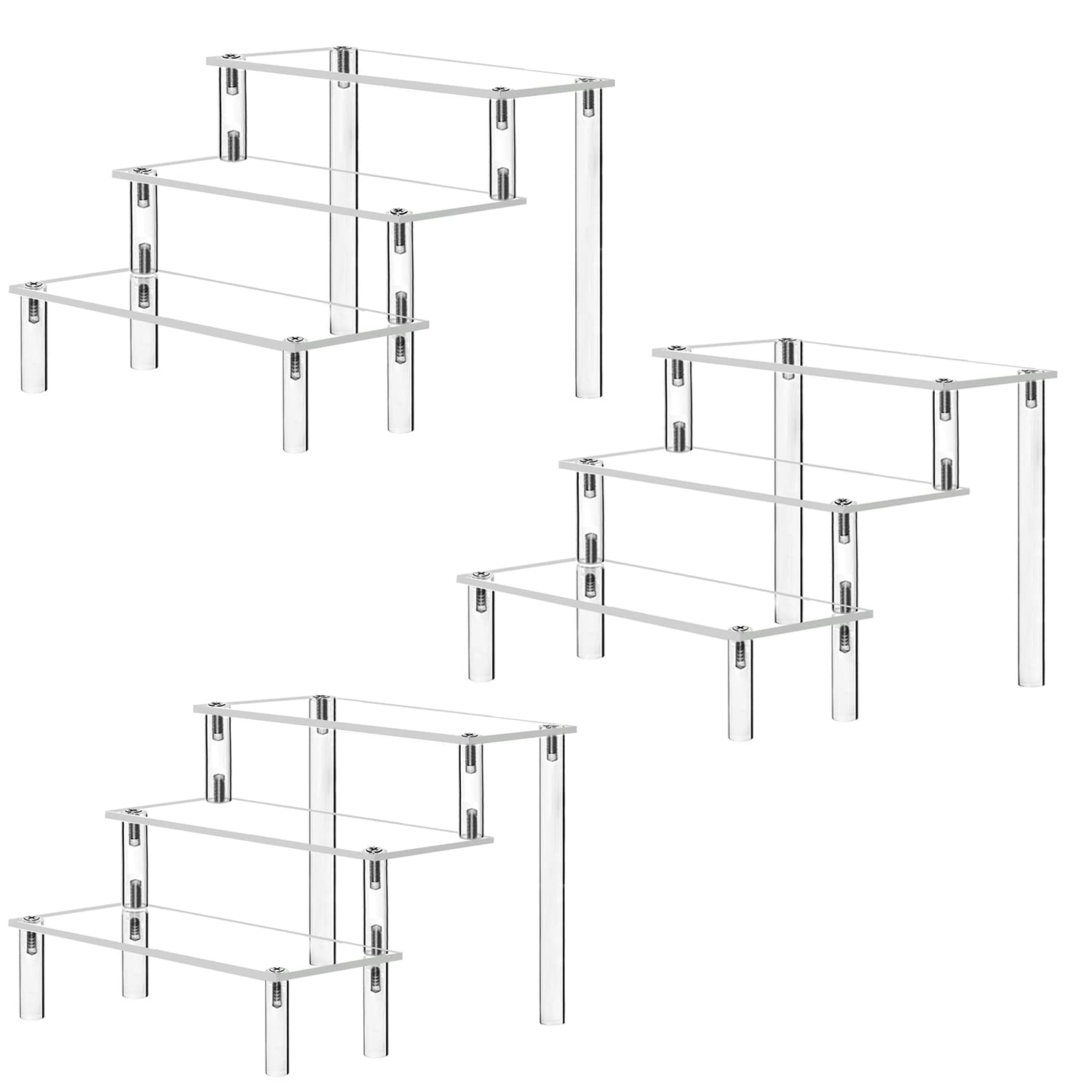 Display Stand Acrylic Riser,Perfume Organizer Clear Display Riser for Cupcake Dessert POP Figures Toy Tier Small Food Stand Risers for Display Makeup Step Cologne Skincare Lotion Cosmetics Fragrance