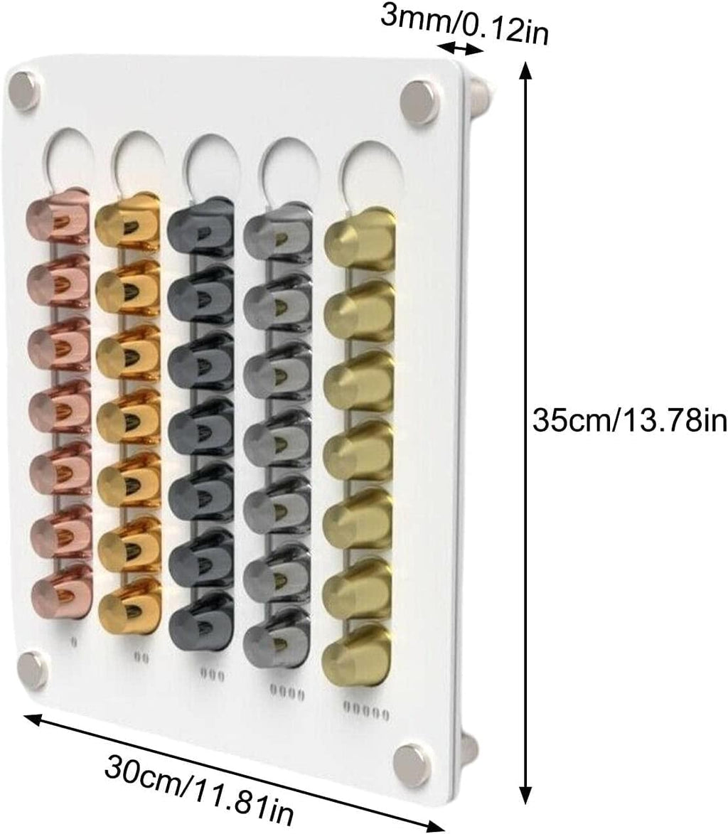 Coffee Pad Holder Wall | Acrylic Coffee Capsule Holder for 35 Capsules | Capsule Storage Capsule Dispenser Compatible with Universal Capsules