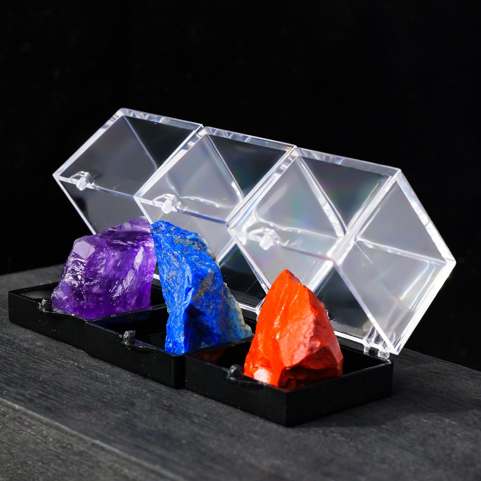 12pcs Mineral Standard Display Box Display Shelves Packing Collectible Pad Organizers Single Cupcake Boxes Asian Mineral Specimen Storage Bulb Containers with Lids Stash Plastic acrylic