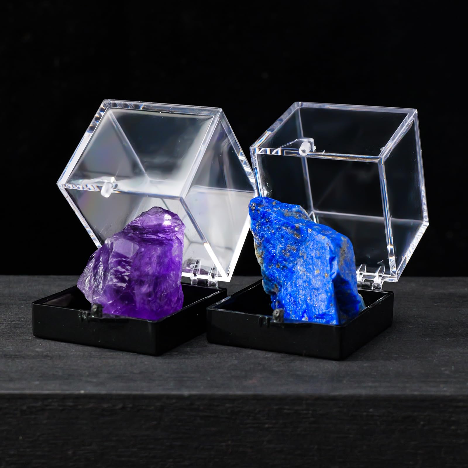 12pcs Mineral Standard Display Box Display Shelves Packing Collectible Pad Organizers Single Cupcake Boxes Asian Mineral Specimen Storage Bulb Containers with Lids Stash Plastic acrylic