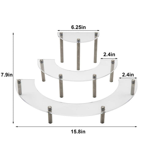 3-Tier Acrylic Semicircle Round Cupcake Dessert Stand-Dessert Stand