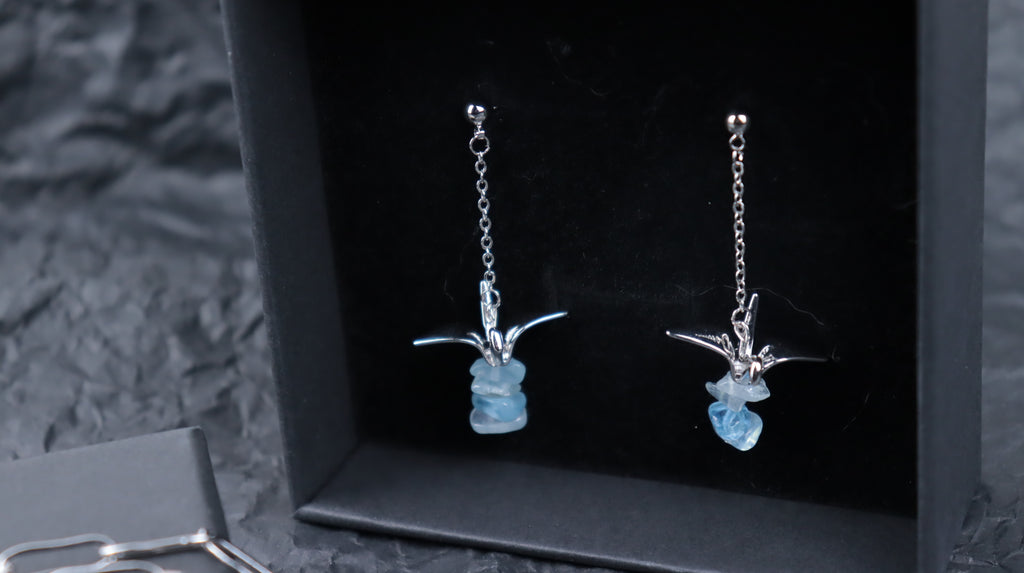 纸鹤与冰川-耳坠